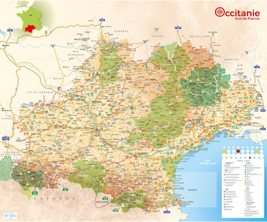 Visuel carte touristique de l'Occitanie