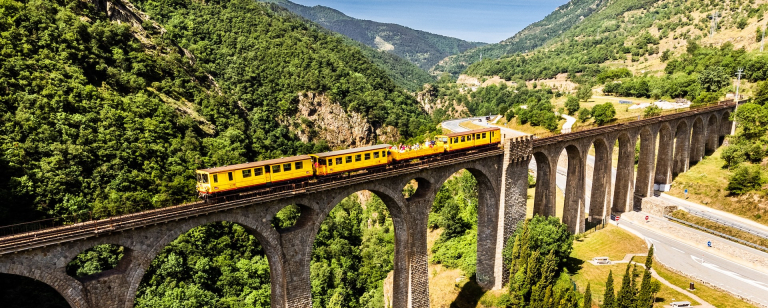 Le Train jaune © J-C Milhet / PNR Pyrénées Catalanes